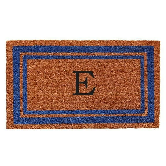 Calloway Mills Blue Border 24" x 36" Monogram Outdoor Doormat (Letter E)