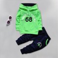 thumbnail image 4 of Xudanell Boy Outfits Two Piece Set Long Sleeve Letter Numbers 68 Printed Hoodie Top and Pants Toddler Kid Boy Set Sport Outfits Boys Clothes, 4 of 4