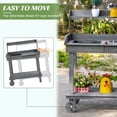 thumbnail image 6 of Outsunny 36 Inch Wooden Potting Bench with Removable Wheels Sink Drawer and Shelves for Outdoor Gardening Workstation Gray, 6 of 9