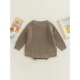 thumbnail image 2 of BemeyourBBs Baby Sweater Romper Long Sleeve Round Neck Solid Color Knit Bodysuit, 2 of 6