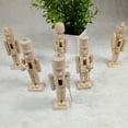 thumbnail image 4 of PatungKu 6pcs Unpainted Wood Nutcrackers DIY Paints Brush Nutcrackers Christmas Figures, 4 of 12
