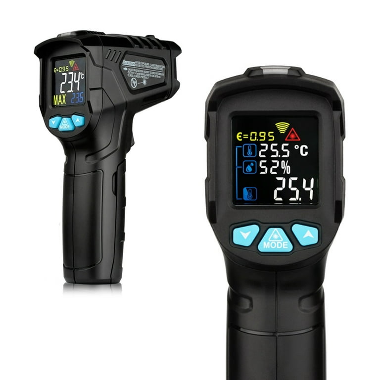 Eccomum -50~380℃ Industrial Digital Infrared Thermometer Handheld Infrared  LCD Temperature Meter Gauge Non- IR Pyrometer Hygrometer Industrial