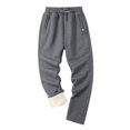 thumbnail image 3 of Men's Fleece Lined Pants Running Joggers Winter Athletic Workout Warm Sherpa Sweatpants for Active Gym Track Jogging, 3 of 4