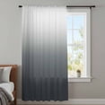 thumbnail image 4 of Grey Ombre Sheer Curtains 45 Inches Long, Gray White Gradient Modern Abstract Art Light Filering Curtains, Breathable Simi Curtain Privacy Drapes for Kitchen Bathroom Small Window Treatment, 4 of 9