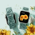 thumbnail image 6 of GEAK Compatible with Apple Watch Bands for Women 40mm 44mm 46mm 42mm 45mm 41mm 49mm 38mm Sunflower Engraved Silicone Bands Straps for iWatch Ultra 3 2 SE 3 2nd Generation Series 11 10 9 8 7 6 5 4 3, 6 of 7