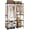 44.9"L x 16.9"W x 77.6"H, variant on Extra Large Portable Clothes Rack with Shelves and 5 Hanging Rods, 80.7 Inch Wardrobe Closet Storage Organizer, Easy to Assemble, Black