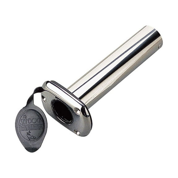 12" Silver and Black Flush Mount Rod Holder with Cap