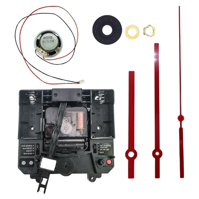 Mecanismo de movimiento de reloj grande, con manecillas Kits de mecanismo de caja de música Piezas Fabricación de motores silenciosos para reparación , J estiloJ Sunnimix piezas de repuesto del reloj