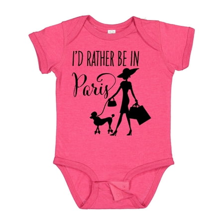 

Inktastic I d Rather Be in Paris- shopping and travel Girls Baby Bodysuit