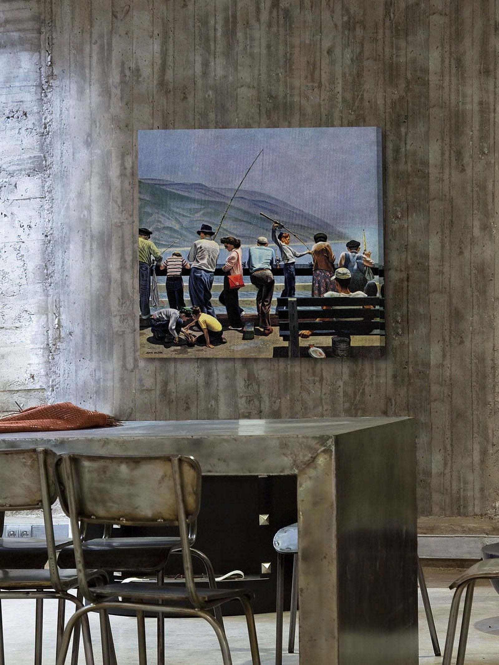 Marmont Hill Pier Fishing by John Falter Painting Print on Wrapped Canvas