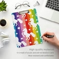 thumbnail image 5 of 12.5"x9" Rainbow Stripe Unicorn Star Clipboards, Standard A4 Letter Size Nursing Clipboard with Low Profile Metal Clip Decorative Clip Board for Office Supplies,Gold, 5 of 7