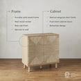 thumbnail image 3 of Nathan James Beacon Boho Accent Cabinet with Doors, Free Standing Kitchen Cabinet Storage with Adjustable Interior Shelf and Seagrass Accent, Seagrass/Raw Oak, 3 of 6