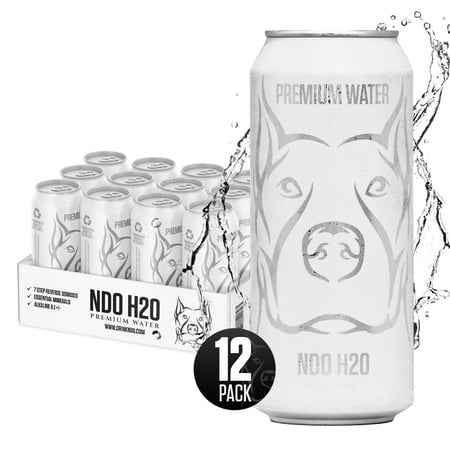 NO DAYS OFF Premium Water (Still), 12 Pack - 16 fl oz/can, 5.68L Total, Reverse Osmosis Canned Alkaline Water with Essential Minerals, pH Balanced Electrolyte Water