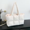 thumbnail image 3 of Diconna Women's Tote Shoulder Bags Square Bread Grid Rebound Soft Strap Large Capacity Zip-Up Bags, 3 of 5