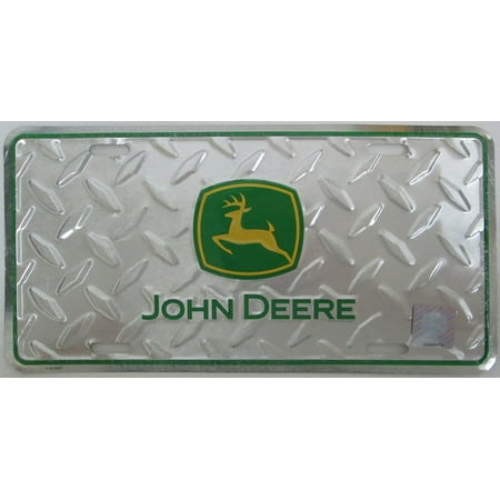 - John Deere Diamond Plate License Plate - KE62564, John Deere Diamond Plate License Plate By Key Enterprises Inc