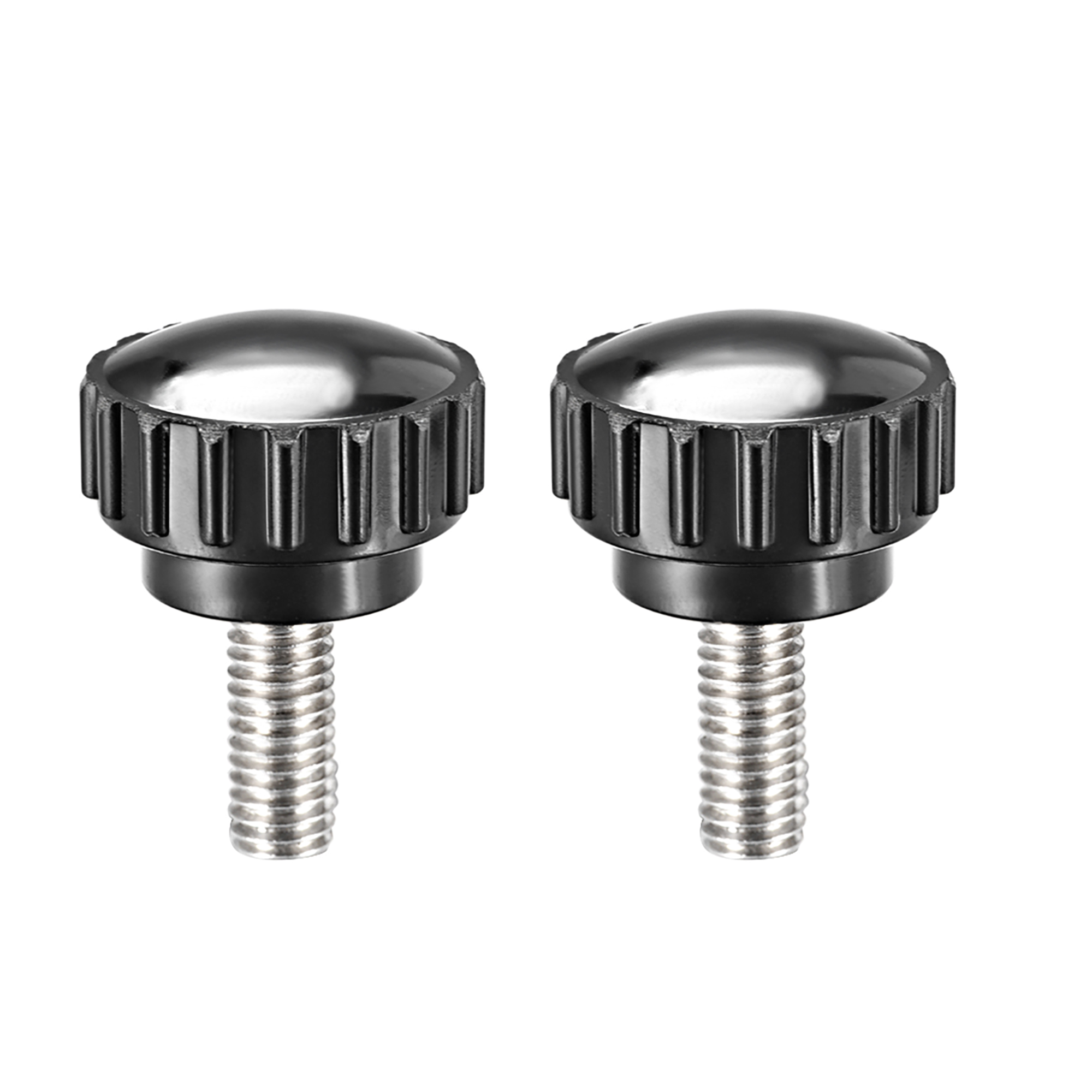 Uxcell M5 x 10mm Male Thread 22mm Round Head Knurled Clamping Knobs 2