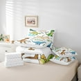 thumbnail image 4 of Dino Bedding 7PCS Full Size Comforter Sets Dinosaur Bedding Sets Cartoon Animal Bed in a Bag,1 Comforter,1 Flat Sheet,1 Fitted Sheet,2 Pillowcases,2 Throw Pillow Covers, 4 of 5