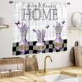 thumbnail image 4 of Purple Kitchen Curtains,Farmhouse Vintage Country Lavender Flowers Short Cafe Tier Curtains Home Sweet Bedroom Living Room Bathroom Window Drapes Treatment Home Decor 2 Panels,55X39 Inch, 4 of 5
