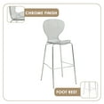 thumbnail image 3 of LeisureMod Oyster Mid-Century Modern Acrylic Barstool with Steel Frame in Chrome Finish for Kitchen and Dining Room Set of 2, Smoke, 3 of 12