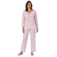 thumbnail image 2 of Aria Women's 100% Cotton 3/4 Sleeve V-Neck Top and Pant Pajama Set, 2pc Set, Sizes S-3X, 2 of 7