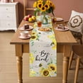 thumbnail image 2 of Sunflower Floral Table Runner 70 Inches Long Farmhouse Dress Scarves, Farmhouse Pastoral Daisy Bees Beige Burlap Dining Tablerunner for Coffee Table/Kitchen Island/Party Décor, 13" x 70", 2 of 8
