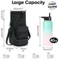 thumbnail image 3 of Crossbody Water Bottle Bag Quilted Insulated Holder with Adjustable Strap for 32oz 40oz Sports Bottle Sling Bag with Phone Pocket and Handles, Black, 3 of 8