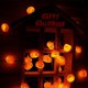 thumbnail image 2 of Guirnalda de luces de calabaza de Halloween, 20 LED, 8.2 pies, 8 modos, temporizador 3D, impermeable, naranja, Jack-O-Lantern, funciona con pilas, luces decorativas centelleantes para I, 2 of 5