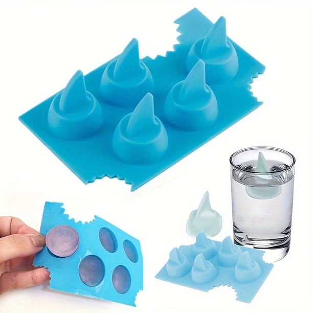 Bandeja de silicona for cubitos de hielo con forma de tiburón, divertido molde for cubitos de hielo en forma de tiburón for bebidas, cócteles y postres