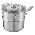 thumbnail image 5 of VEVOR 2.5 QT Saucepan with Steamer, Stainless Steel Saucepan with Glass Lid, Multipurpose Nonstick Stainless Steel Sauce Pot with Ergonomic Handle, Friendly for Oven, Dishwasher, Induction Cooker, 5 of 9