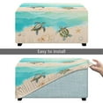 thumbnail image 5 of Xoenoiee Beach Turtle Print Ottoman Cover, Soft Knitted Jacquard Cover for Ottoman Rectangle, Living Room Storage Stool Ottoman Cover Starfish Seashell Heart Anti-Slip Footstool Protection, Large, 5 of 7