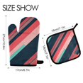 thumbnail image 2 of Yayeee Oven Mitts and Pot Holder Set of 4 Heat Resistant Kitchen Gloves Baking Hot Pad, Pink Geometric, 2 of 5