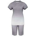 thumbnail image 2 of Innerwin Sweatsuits Solid Color Women Jogger Set Running Short Sleeve Loose Two Piece Outfit Gray M, 2 of 5