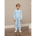 thumbnail image 3 of Miaouyo 1-5T Kids Baby Boy 2 Piece Fall Outfits Fashionable Solid Color Long Sleeve Crew Neck Tops and Elastic Waist Pants Set, 3 of 9