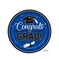 thumbnail image 2 of QuanTara Graduation Party Supplies – Cap-Themed Paper Plates & Tablecloth Set, Disposable Blue Graduation Decorations for Celebrations, 2 of 6