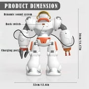 RUIG Programmable LED RC Robot Toys -Smart Programmable,Dancing Remote Control Robot with 50 Actions,Supporting 24 Changing Expression,Interactive 14 Walking Singing Dancing Robot,Launcher