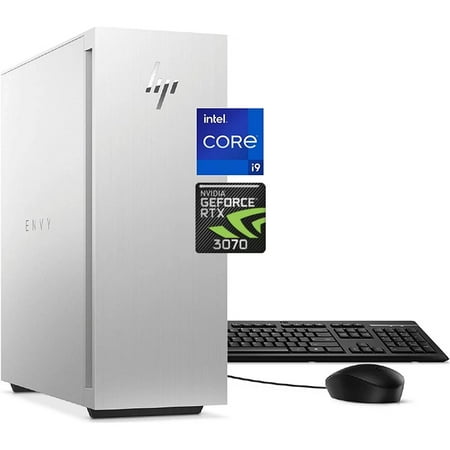 New HP Envy Gaming Desktop Computer,12th Gen Intel Core i9-12900 Processor, 64GB DDR4 RAM, 4TB SSD,4TB HDD, NVIDIA GeForce RTX 3070, Wi-Fi 6, Thunderbolt 4,Keyboard&Mouse, Windows 11 Home,Silver