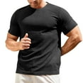 thumbnail image 2 of Men's T-Shirts Short Sleeve Stretch Crewneck Textured Plain T Shirts Summer Casual Tees, 2 of 9