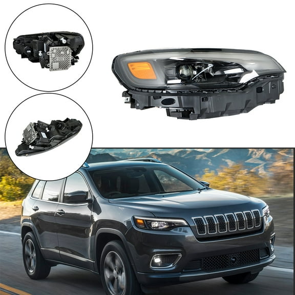 Genrics Headlights Front Head Lamps Replacement for 2019-2022 Cherokee Headlamp Assembly Right Passenger Side
