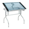 Folding Craft Station - Silver and Blue Glass