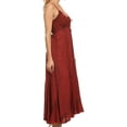 thumbnail image 3 of Sakkas Allie Stonewashed Embroidered Adjustable Spaghetti Straps Long Dress - Red - 1X/2X, 3 of 5