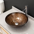 thumbnail image 3 of Vinnova Enna 16.5in Antique Bronze Finish Glass Round Over-Mounted Bathroom Vanity Vessel Sink Bowl, 3 of 8