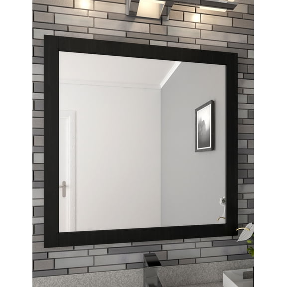 Design House Shorewood 30-Inch x 30-Inch Rectangular Wall Accent Mirror, Espresso Finish
