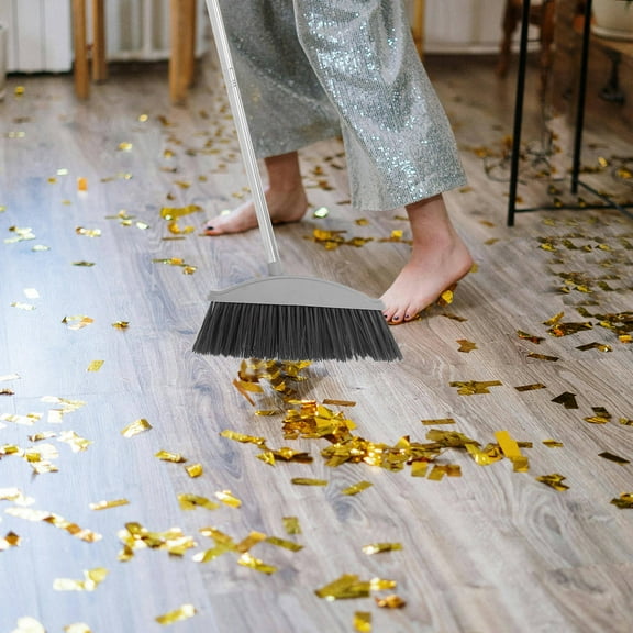Long Handle Broom for Floor Cleaning with Large Angle for Efficient Sweeping 1 Set for Indoor and Outdoor Use