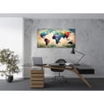 thumbnail image 3 of HFDF -A62050 Abstract World Map Canvas Patg Vtage Posters Prts Colorful Wall Art Wall Pictures Ready to Hang for Livg Room Bedroom Office Home Decor 10x8inch Framed, 3 of 6