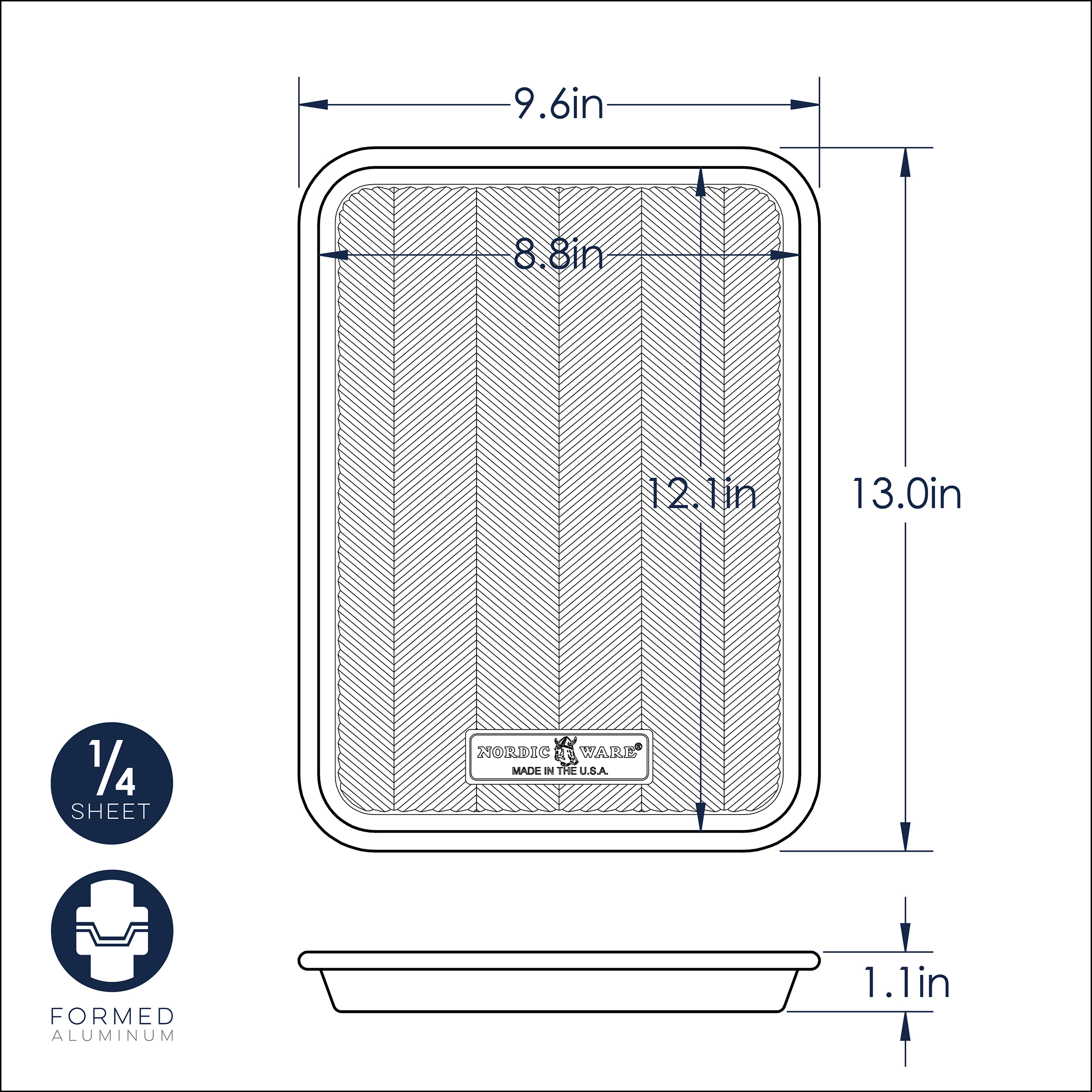 Nordic Ware 3pc Prism Aluminum Baking Sheet Set, 9x13, Quarter Sheet, and Lid