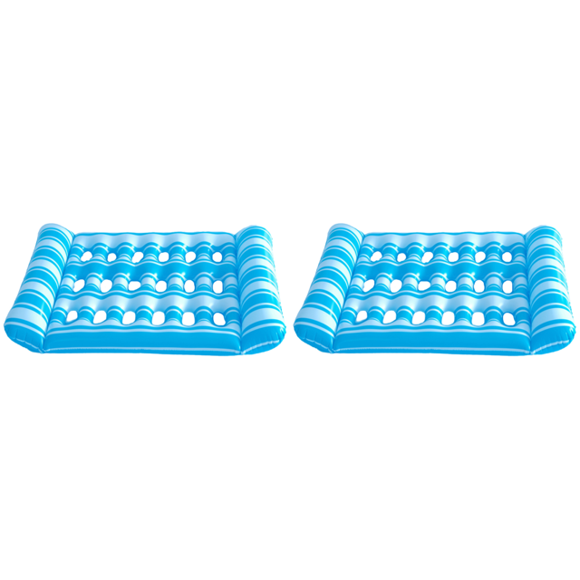 Cama flotante inflable hamaca plegable para fiesta de piscina azul claro azul
