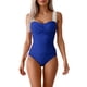 thumbnail image 2 of Trajes de baño Amzcrzy Tankini para mujer, moda para mujer, traje de baño vintage sólido conservador, falda de playa, traje de baño, conjuntos de vacaciones de verano, azul, M, 2 of 5