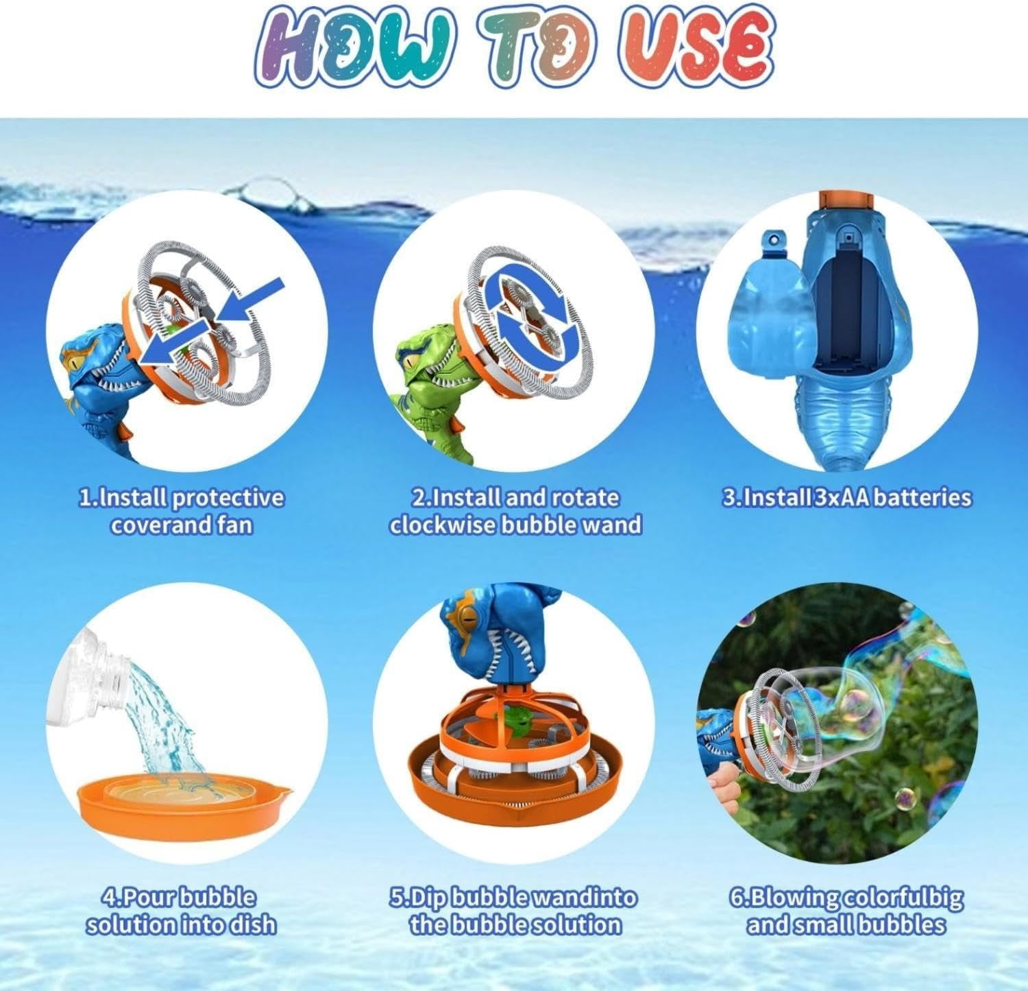 Bubble Machine Dinosaur Bubble Blower Toy for Kids and Toddlers Party Favors Birthday for 3+Years Old Boys and Girls