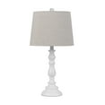 thumbnail image 2 of 28 Inch Table Lamp, Set of 2, Beige Fabric Shades, White Turned Frame- Saltoro Sherpi, 2 of 5