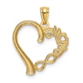 thumbnail image 3 of 14k Yellow Gold Mom Heart Infinity Symbol Necklace Charm Pendant, 3 of 8